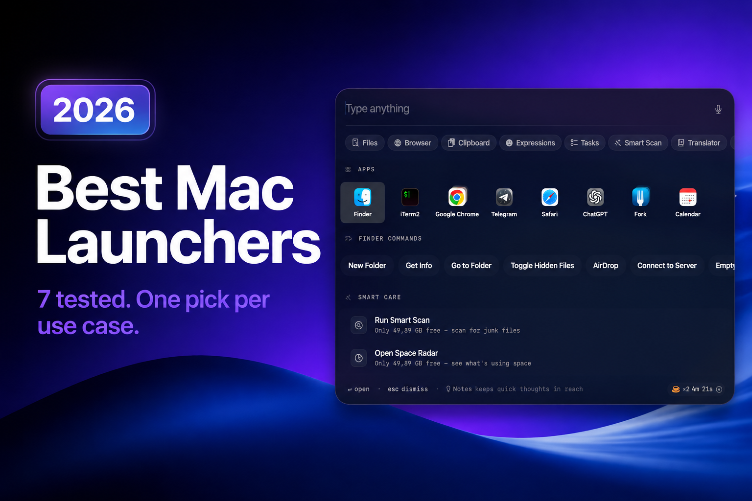 Best Mac launcher apps in 2026 compared: Raycast, Alfred, Brow, LaunchBar, Spotlight, Sol, SuperCmd